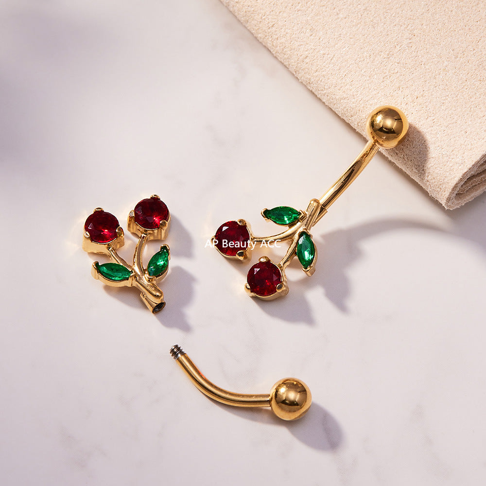 D관 - 스테인리스 큐빅 나비 하트 체리 물방울 18K 도금 피어싱 귀걸이 [H001] 25.11-2