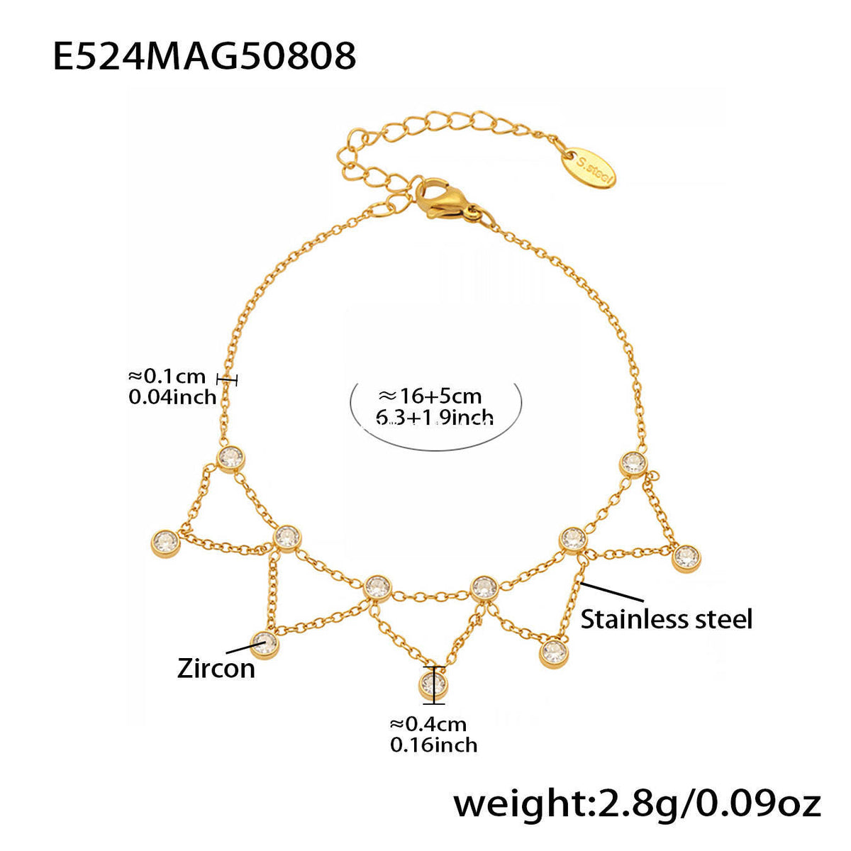 D관 - 스테인리스 스틸 큐빅 이블아이 멀티 펜던트 18K 도금 팔찌 [E524-E227-E215] 25.08-3