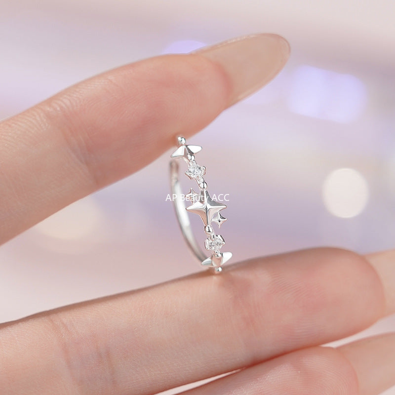 B관 - 999 실버 별 큐빅 장식 반지 [YC3405R_1] 25.11-2