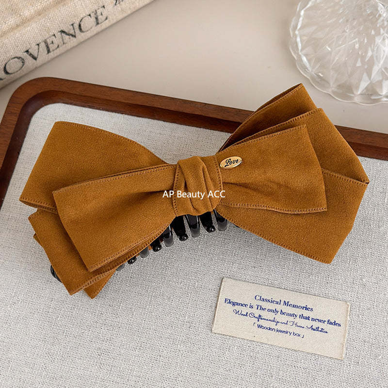 E관 - 스웨이드 리본 골드 포인트 집게핀 [27621] 25.11-1