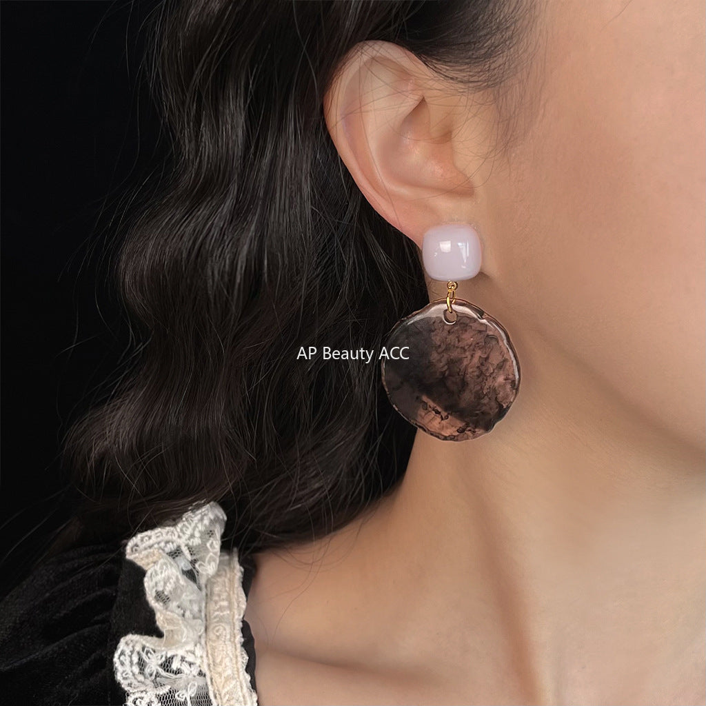 C관 - 퍼플 불규칙 그라데이션 아크릴 귀걸이 [5772] 25.04-1