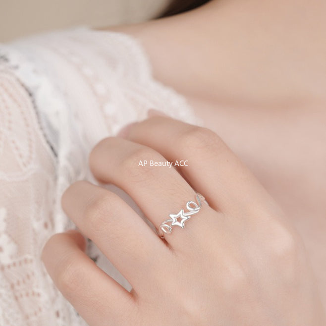 B관 - 925 실버 별 디자인 피어싱 귀걸이 반지 [YC3816R_1 YC3495E_1] 25.10-3