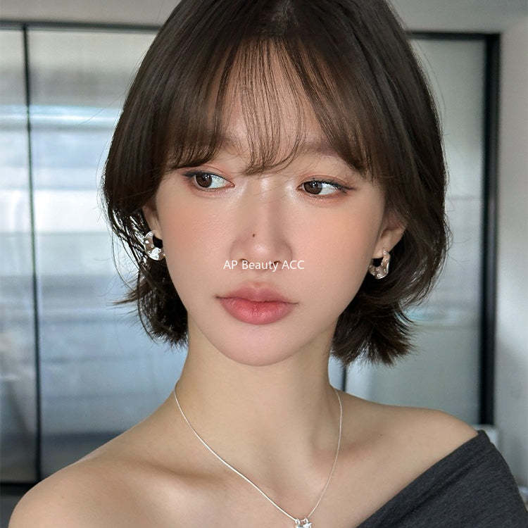 A관 - 큐빅 주름무늬 디자인 대형 스터드 귀걸이 [EH-4185] 25.10-5