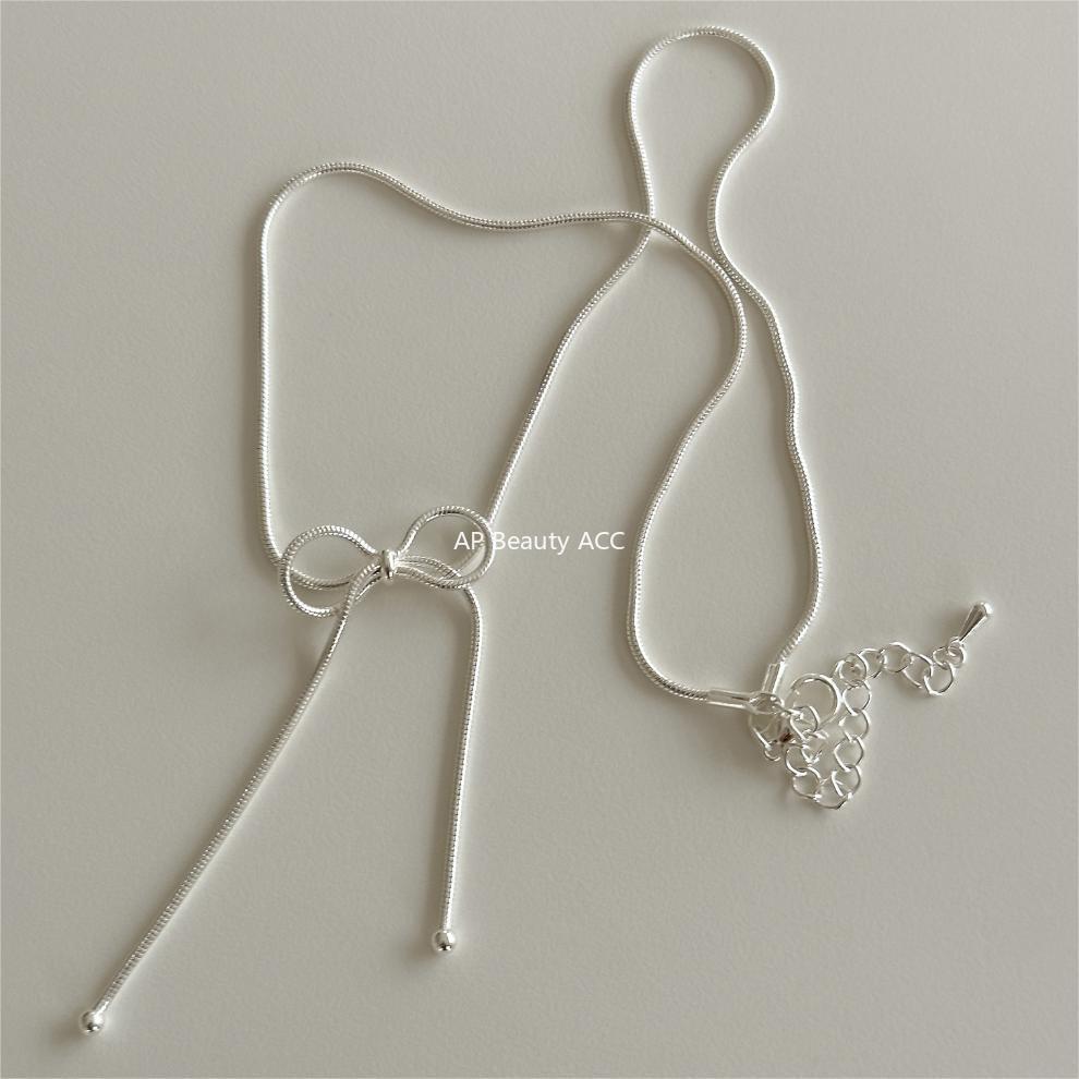 F관 - 925 실버 리본 스네이크 체인 목걸이 [B1190] 25.12-2