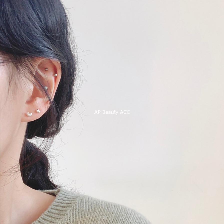F관 - 925 실버 하트 스터드형 귀걸이 [C1152] 25.01-1