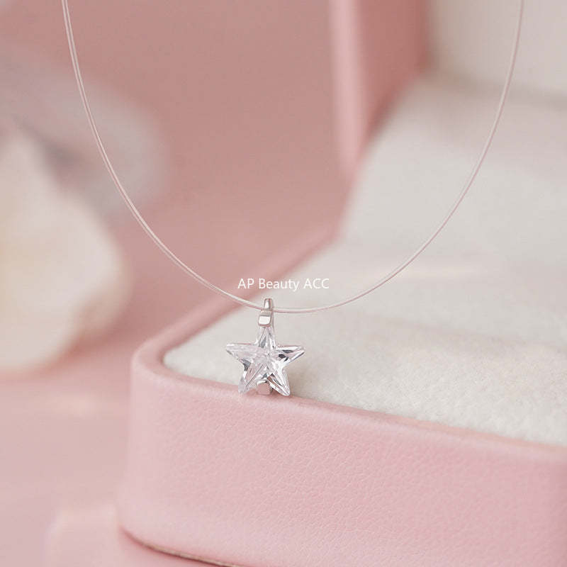 B관 - 999 실버 별 큐빅 투명줄 목걸이 [YC3589N_1] 25.09-4