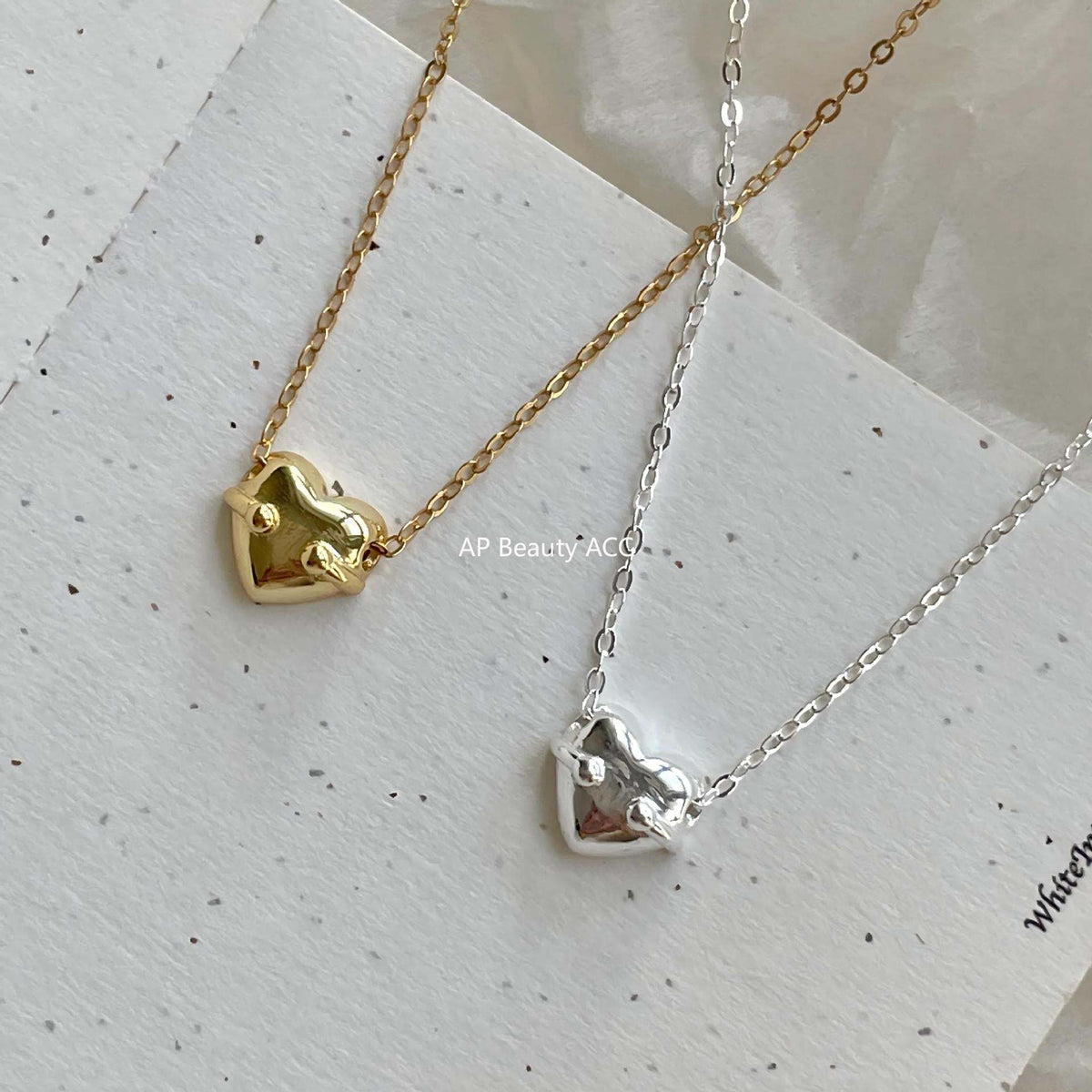 F관 - 925 실버 하트 모양 펜던트 목걸이 [B1385] 25.11-4