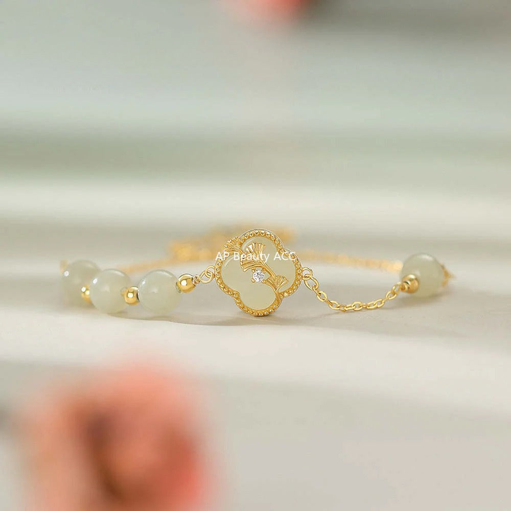 B관 - 925 실버 클로버 은행잎 디자인 목걸이 팔찌 귀걸이 [YC9194E_1 YC4558SL_1 YC2030N_1] 25.12-1