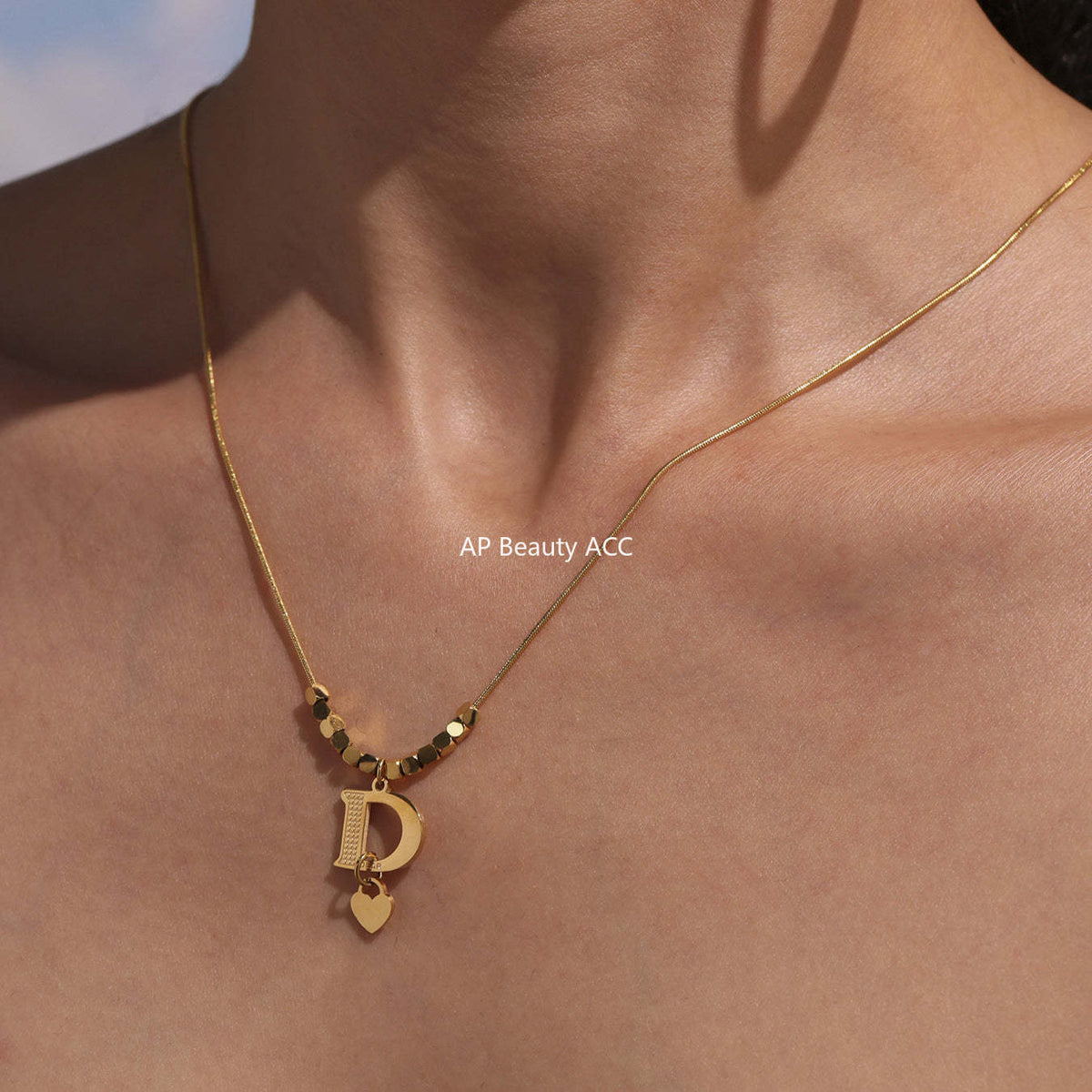 D관 - 알파벳 D 펜던트 18K 도금 스테인리스 스틸 목걸이 [P1353] 25.06-2