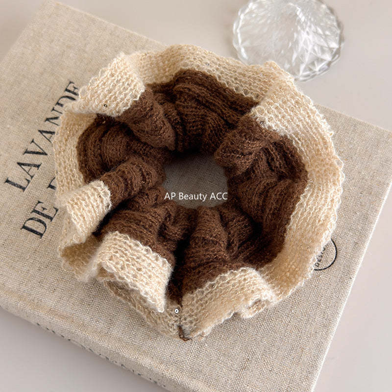 E관 - 배색 니트 소재 포니테일 곱창 헤어밴드 [27604] 25.10-4