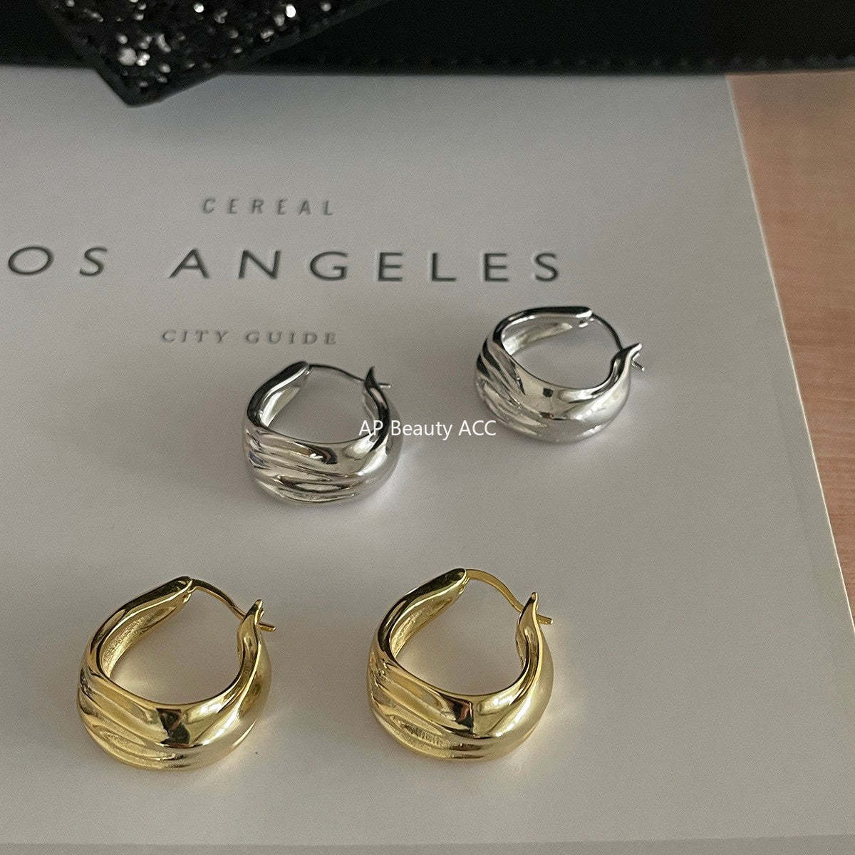 A관 - 주름 모양 925 은침 후프 귀걸이 [EH-2071.EBSJ] 25.12-3