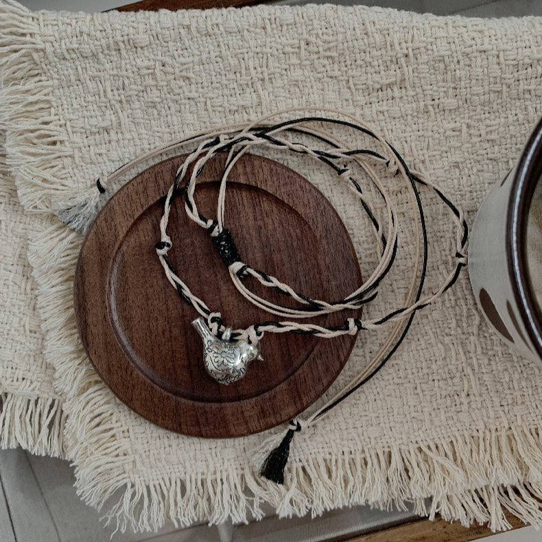 A관 - 925 실버 새 모양 펜던트 스트랩 목걸이 [1633] 25.12-3