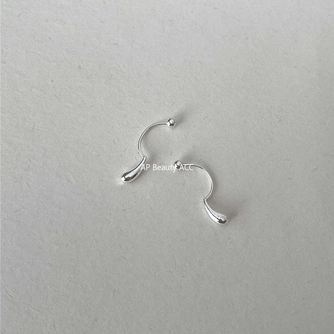 A관 - 999 실버 물방울 디자인 피어싱 귀걸이 [EH-3953] 25.10-4