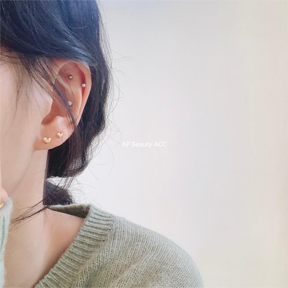 F관 - 925 실버 하트 스터드형 귀걸이 [C1152] 25.01-1