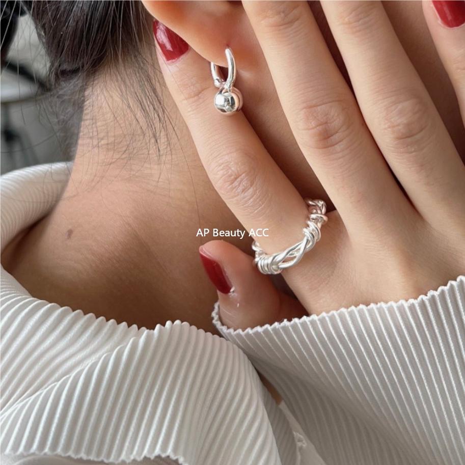 F관 - 925 실버 라인 매듭 모양 오픈형 반지 [J1823] 25.10-4
