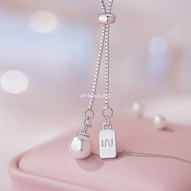 B관 - 925 실버 진주 사각 펜던트 목걸이 [YC2096N_1] 25.10-3