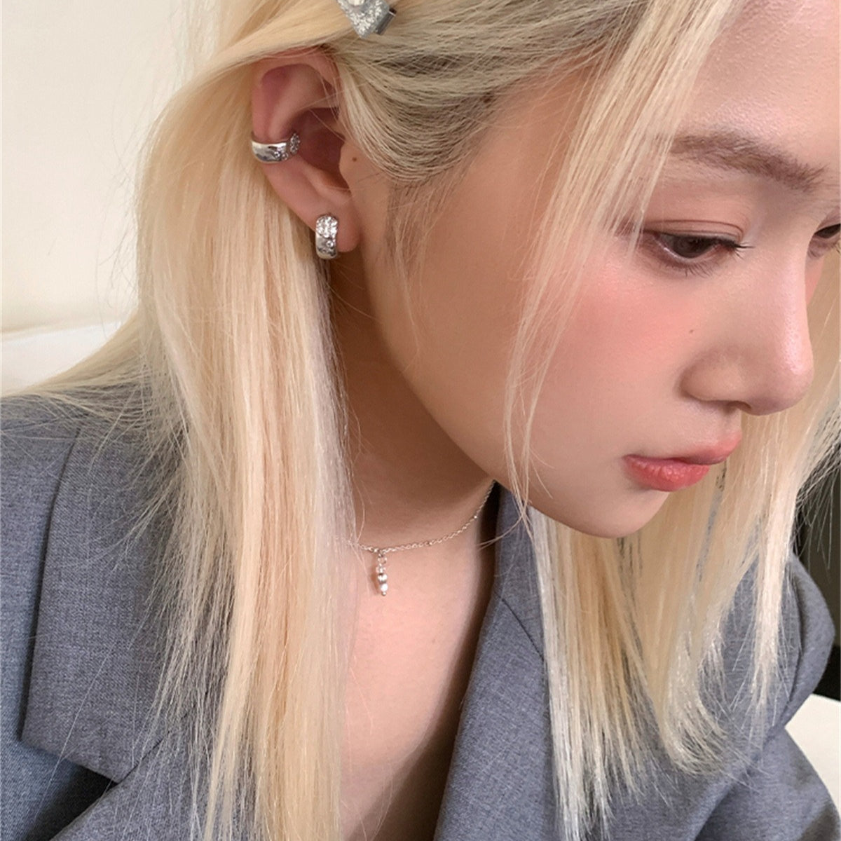 A관 - 큐빅 볼드 이어커프 귀걸이 [EJ-41] 25.10-3