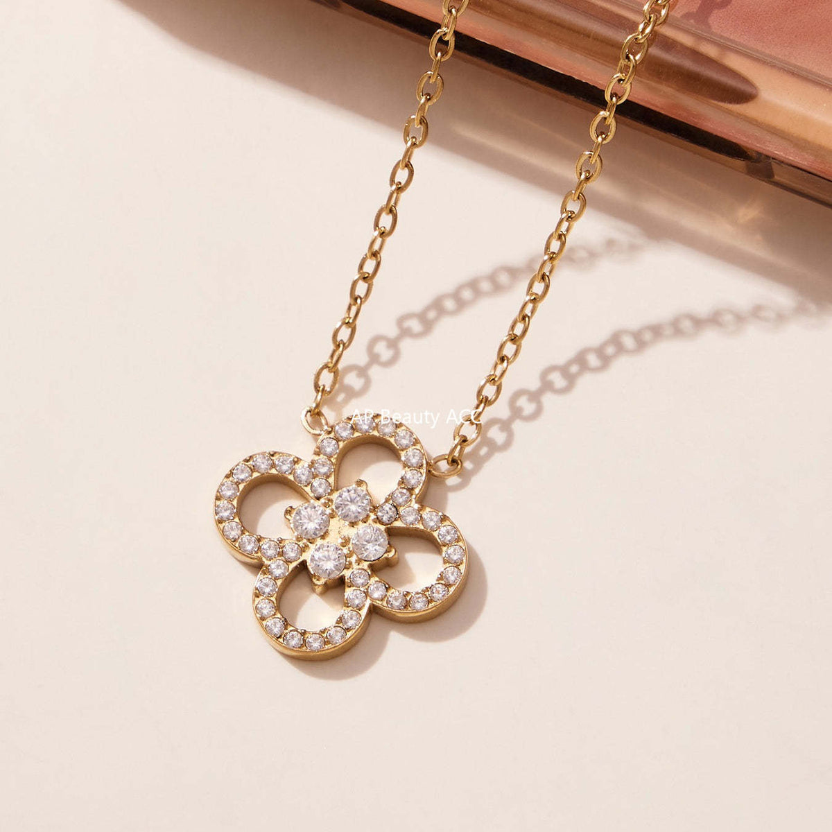 D관 - 네잎클로버 큐빅 18K 도금 스테인리스 목걸이 팔찌 [TXP474-TXE474] 25.11-3