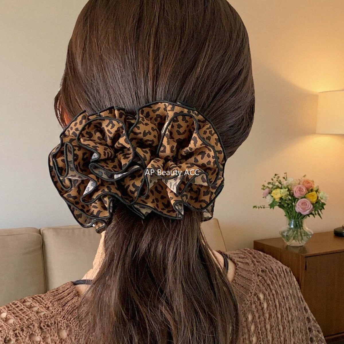 E관 - 호피 플라워 입체 디자인 집게핀 [27718] 25.11-4