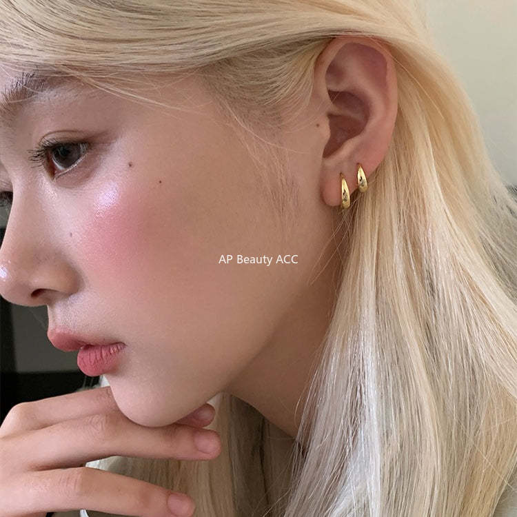 A관 - 큐빅 925 은침 링 후프 귀걸이 [EH-4324] 25.12-2