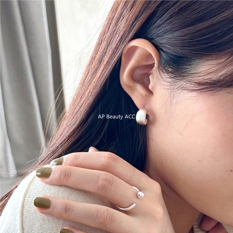 F관 - 925 실버 U자형 곡선 매트 귀걸이 [C1084] 25.10-4