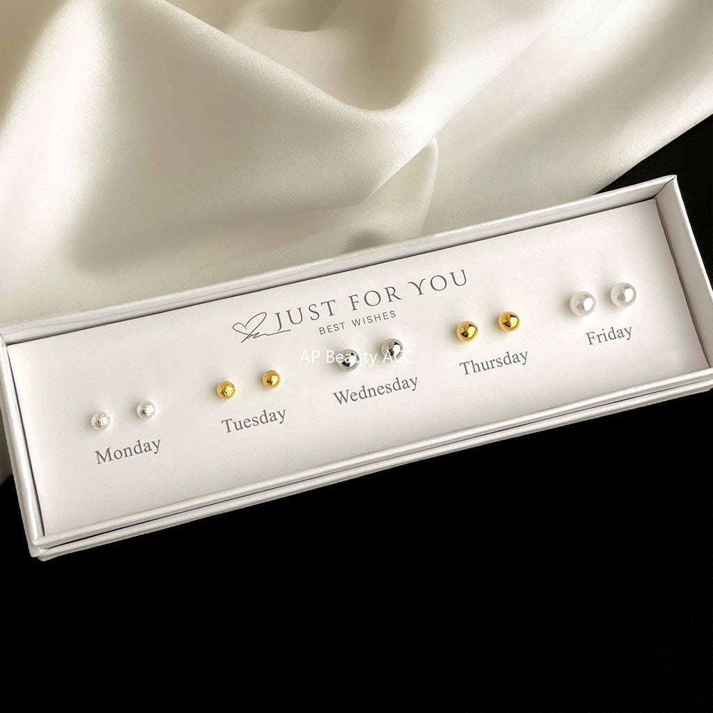 C관 - 925 은침 선물용 패키지 일주일 귀걸이 세트 [5237-5245] 24.12-4