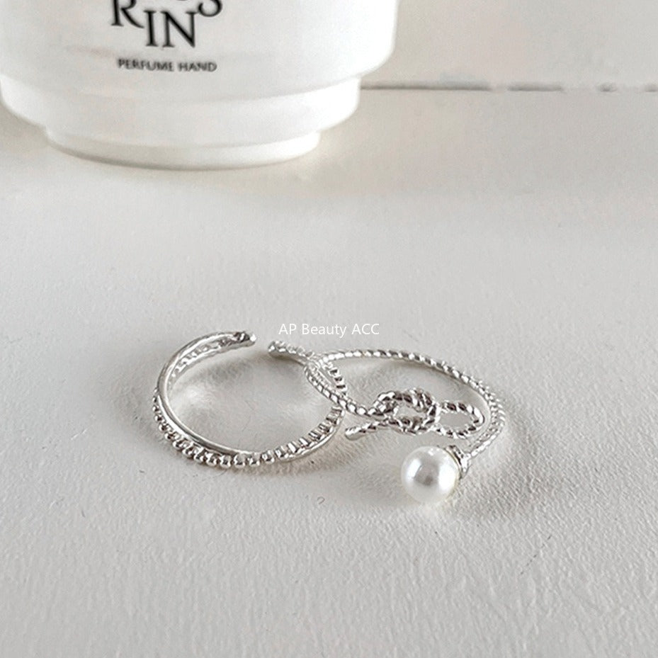 A관 - 925 실버 진주 리본 디자인 오픈형 반지 [JZ-0702] 25.11-1