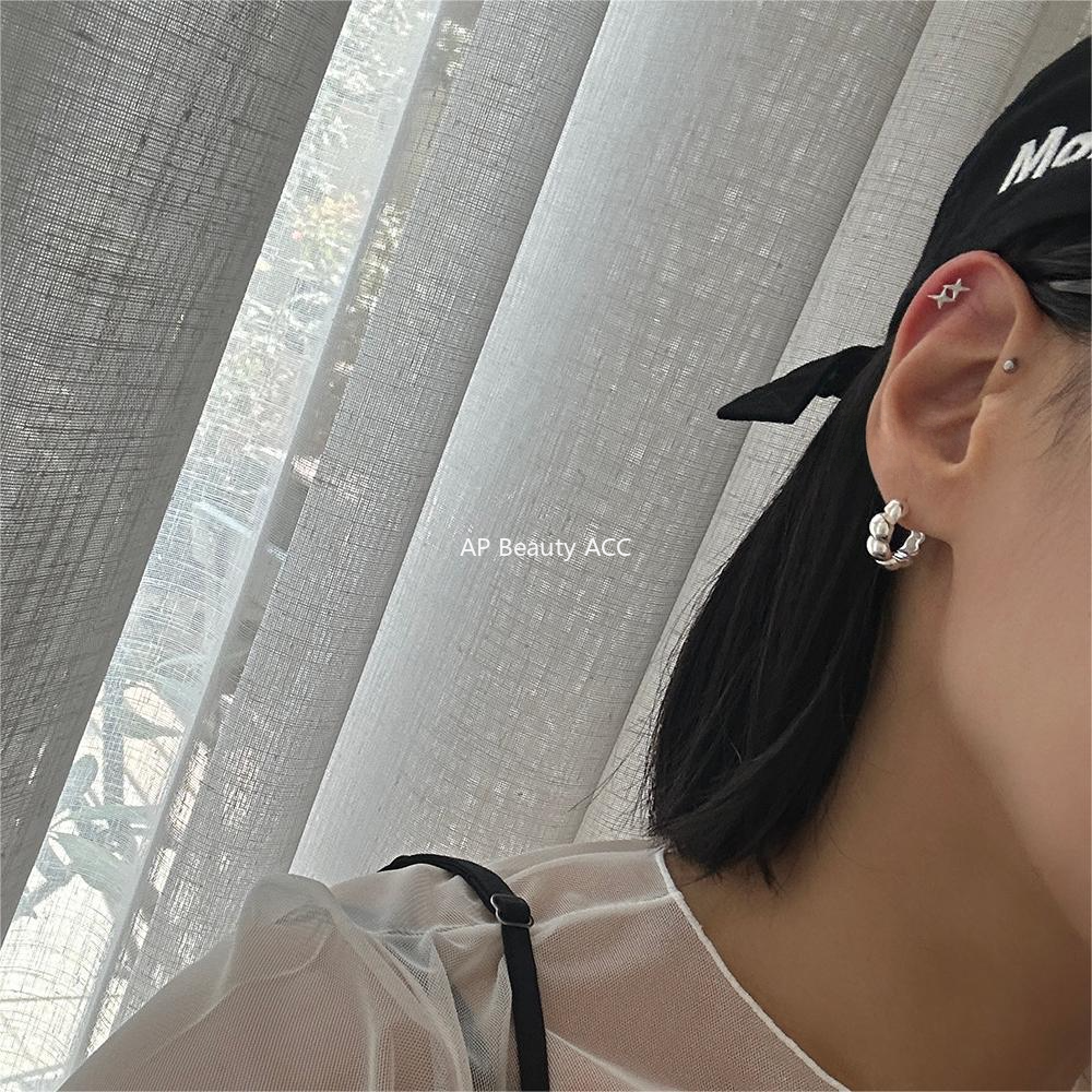 F관 - 925 실버 더블 별 귀걸이 [C1333] 24.07-1