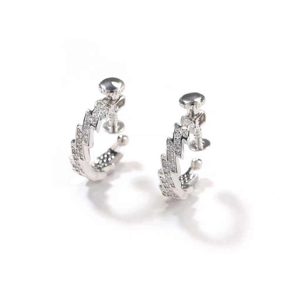 G관 - 번개 디자인 큐빅 귀찌 귀걸이 [ER884] 25.11-4