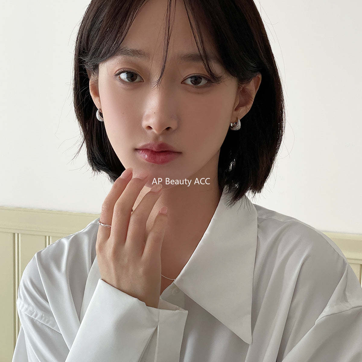 A관 - 독특한 텍스처 디자인 빈티지 은침 심플 링 귀걸이 [EH-2865] 24.05-3