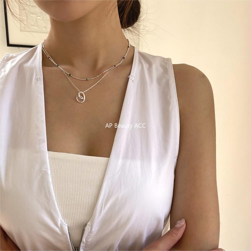 F관 - 925 실버 하트 라인 펜던트 목걸이 [B1221] 25.11-1