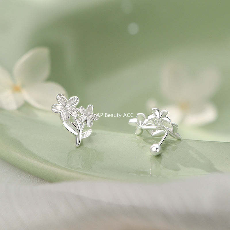 B관 - 999 실버 플라워 모양 피어싱 귀걸이 [YC2548E_2] 25.09-4