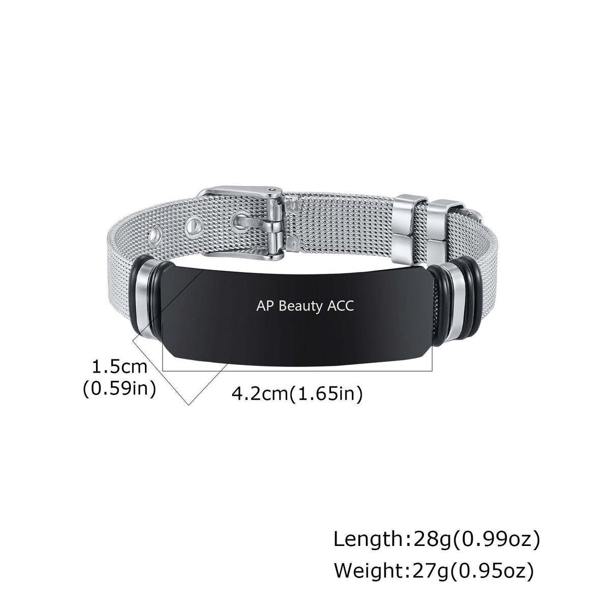 G관 - 무광 플레이트 스테인리스 스틸 시계 팔찌 [BR-2794] 25.12-2