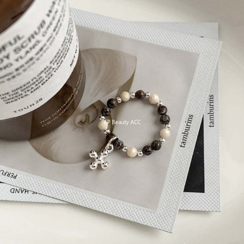 A관 - 클로버 십자가 하트 코끼리 미니 펜던트 925실버 비즈 반지 [RC] 25.11-4