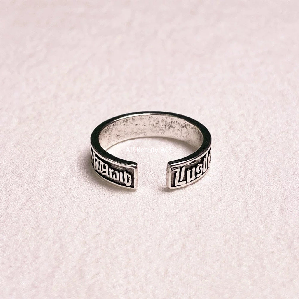 G관 - 빈티지 실버색 티베트 문자 오픈형 반지 [J2541] 25.10-2