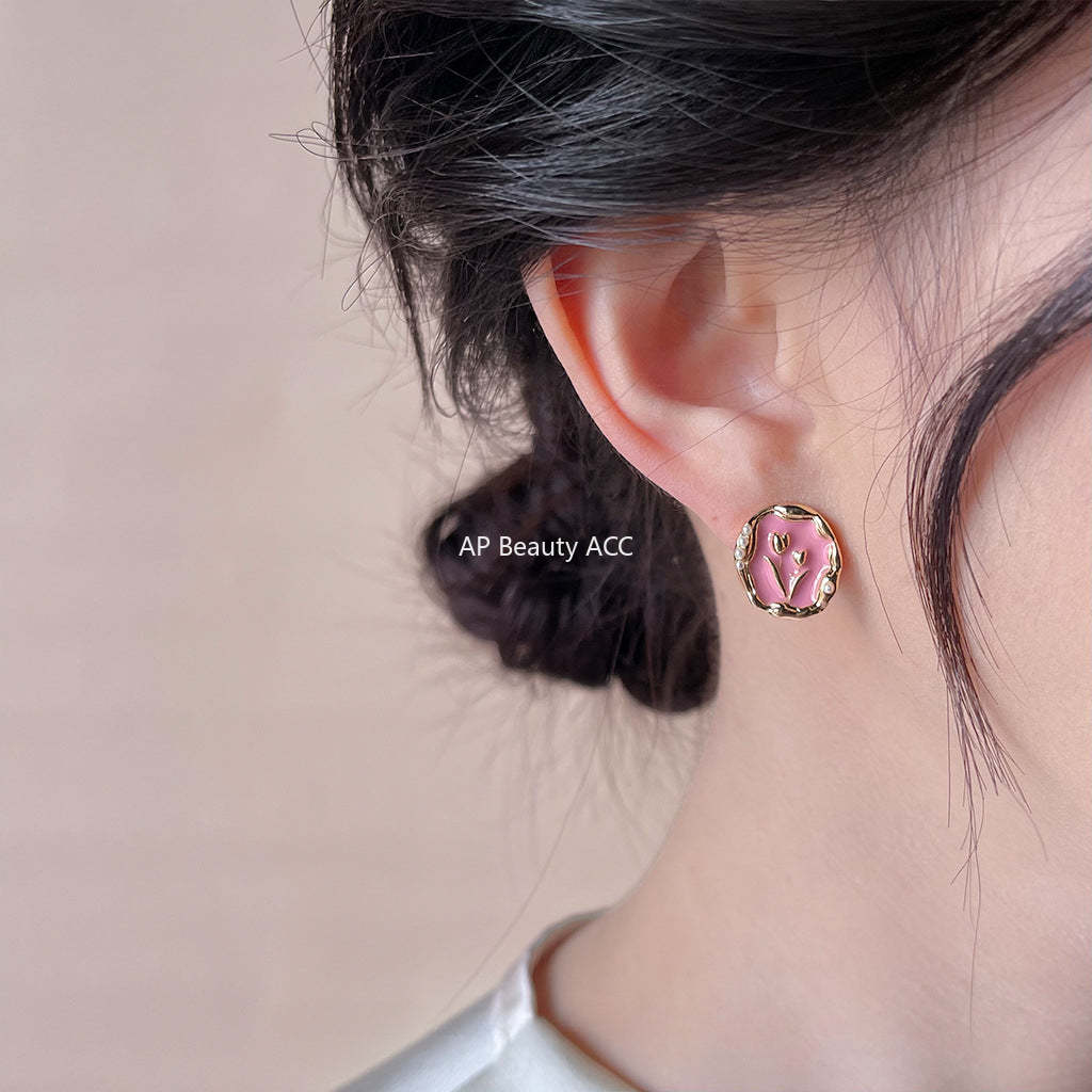 C관 - 여름 새 디자인 튤립 14K 도금 은침 귀걸이 [4114-4116] 24.05-3