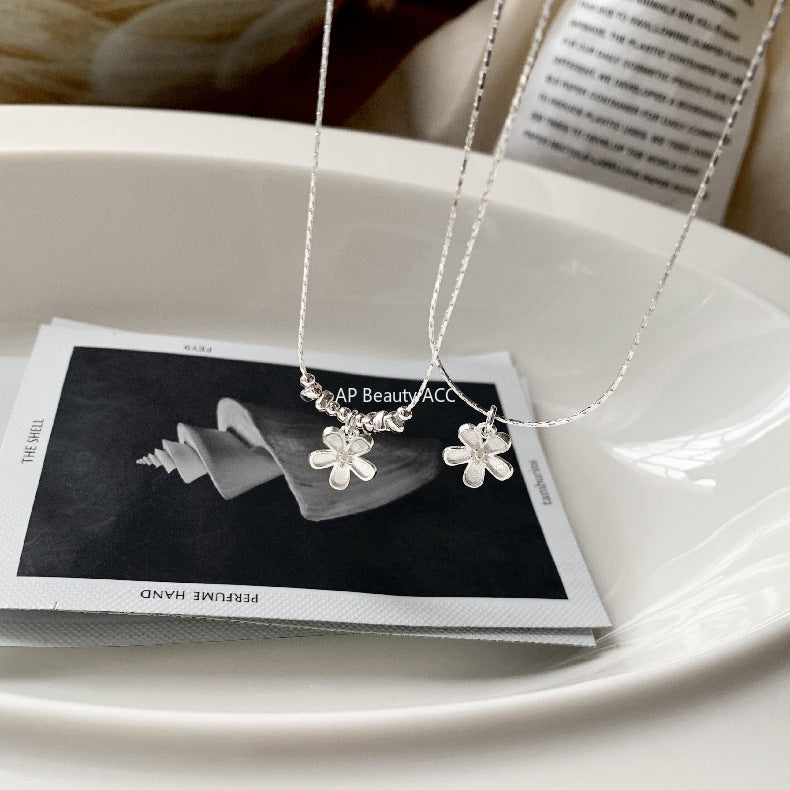 A관 - 925 실버 조각 플라워 대나무 마디 디자인 팔찌 목걸이 [1537-1538] 25.11-2