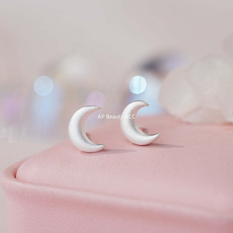 B관 - 999 실버 심플 달 디자인 스터드 귀걸이 [YC8349E_1] 25.10-4