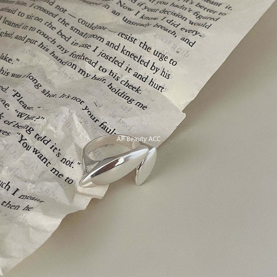 F관 - 925 실버 기하학 유광 오픈형 반지 [J343] 25.10-5