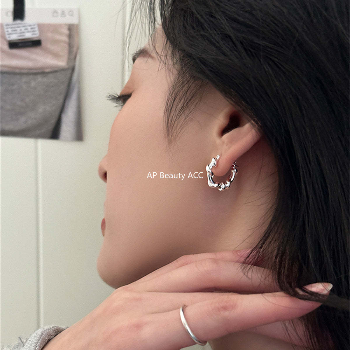 A관 - 925 은침 덩굴 꼬임 링형 귀걸이 [EH-3596] 25.05-5