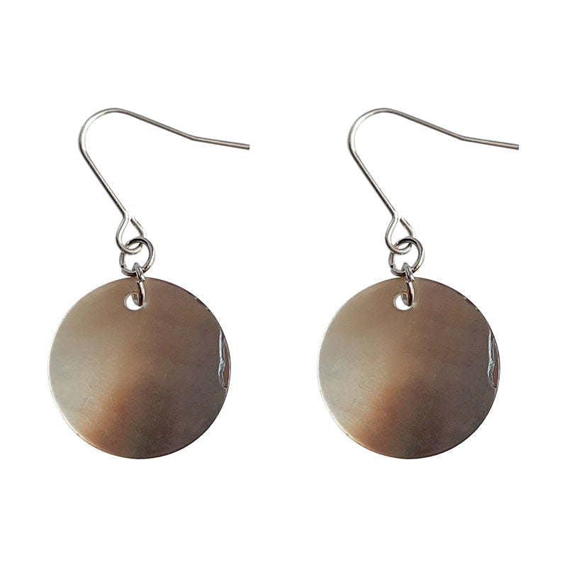 C관 - 간결한 조개 핸드메이드 은침 휴양지 느낌 귀걸이 [3831] 24.04-3