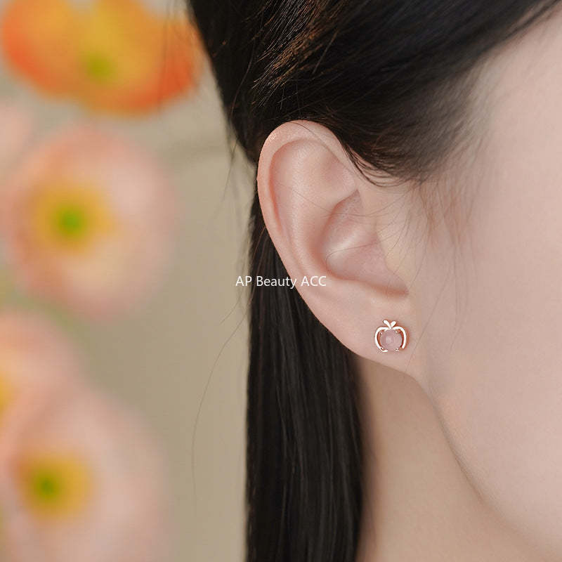 B관 - 과일 사과 모양 999 실버 귀걸이 [YC5016E_1] 25.11-3