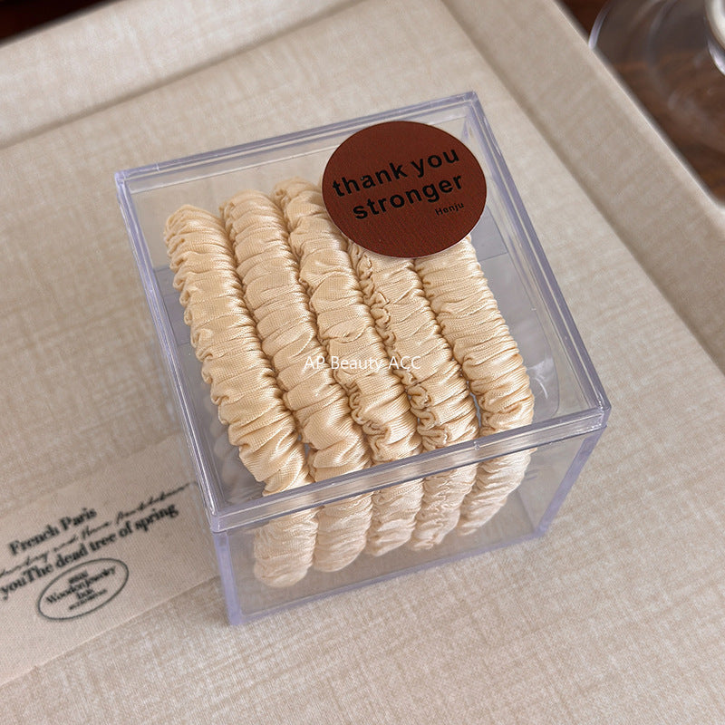 E관 - 새틴 고탄력 자국 없는 머리끈 헤어밴드 [27549] 25.10-1