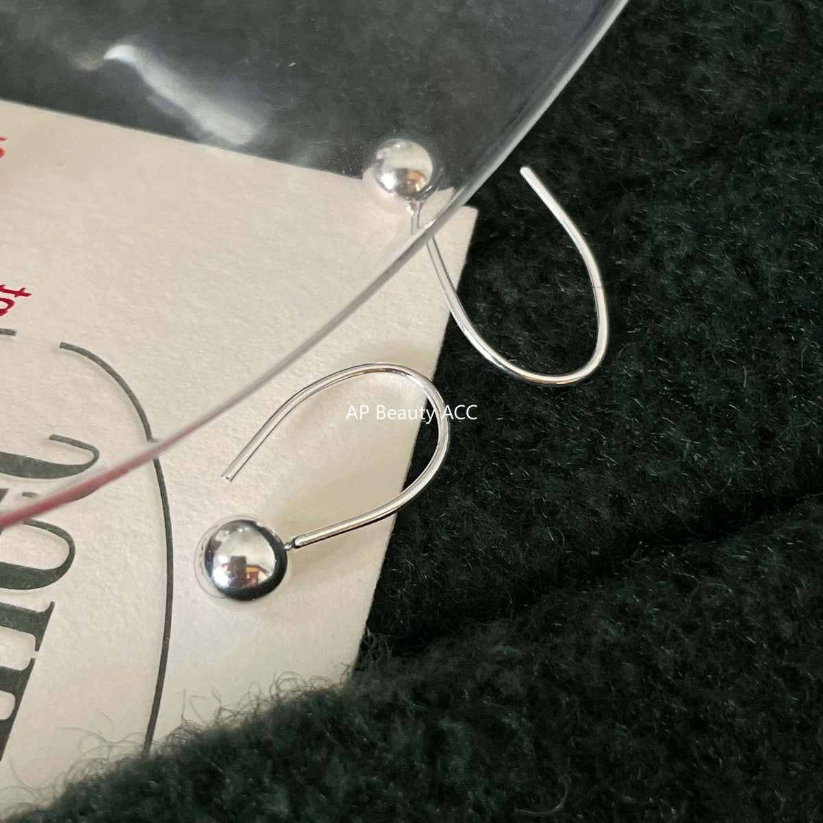 F관 - 925 실버 비즈 볼 후크 귀걸이 [C883] 25.12-1