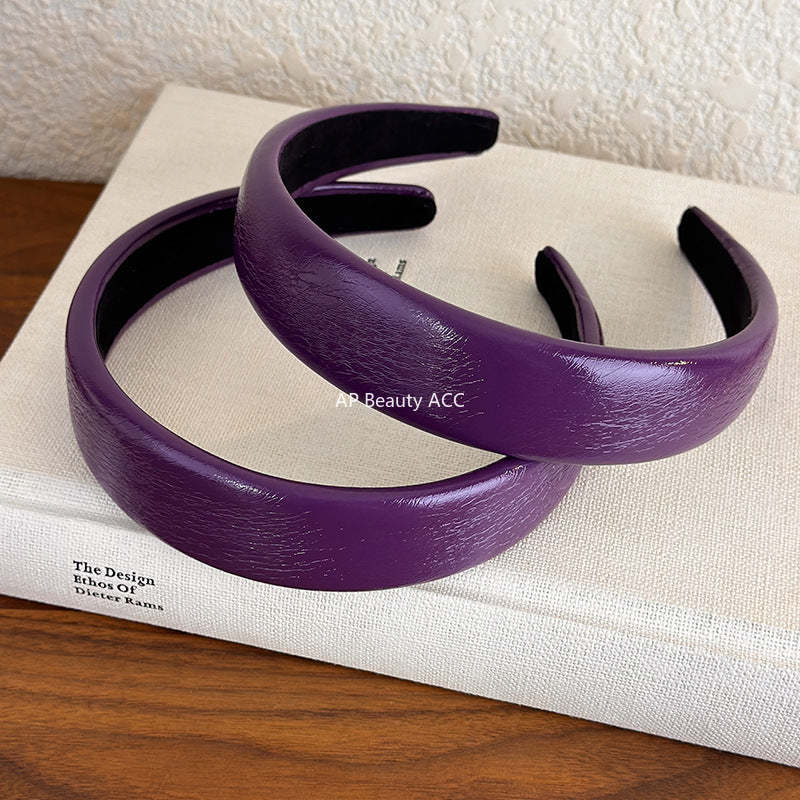E관 - 퍼플 유광 가죽 볼륨 머리띠 [27812] 25.12-3