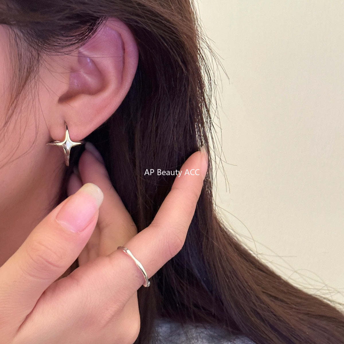 A관 - 사각별 링 디자인 귀찌 귀걸이 [EJ-58] 25.12-3