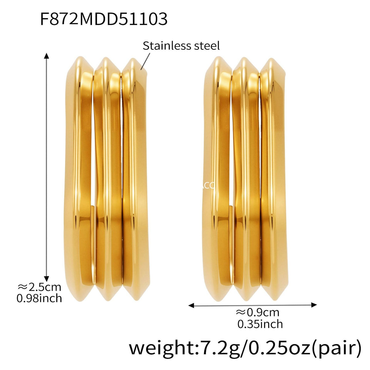 D관 - 스테인리스 18K 도금 레이어 하트 트위스트 귀걸이 [F753] 25.11-1