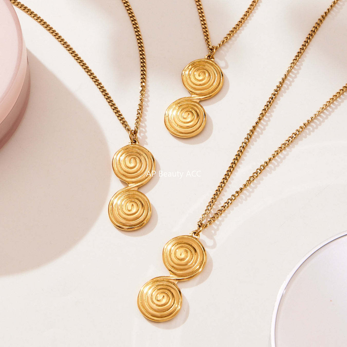 D관 - 스테인리스 스틸 나선형 원형 디자인 귀걸이 목걸이 [TXP448] 25.10-4