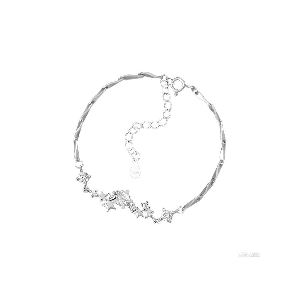 B관 - 925 실버 은하수 별 큐빅 팔찌 [YC5136SL_1] 25.12-3