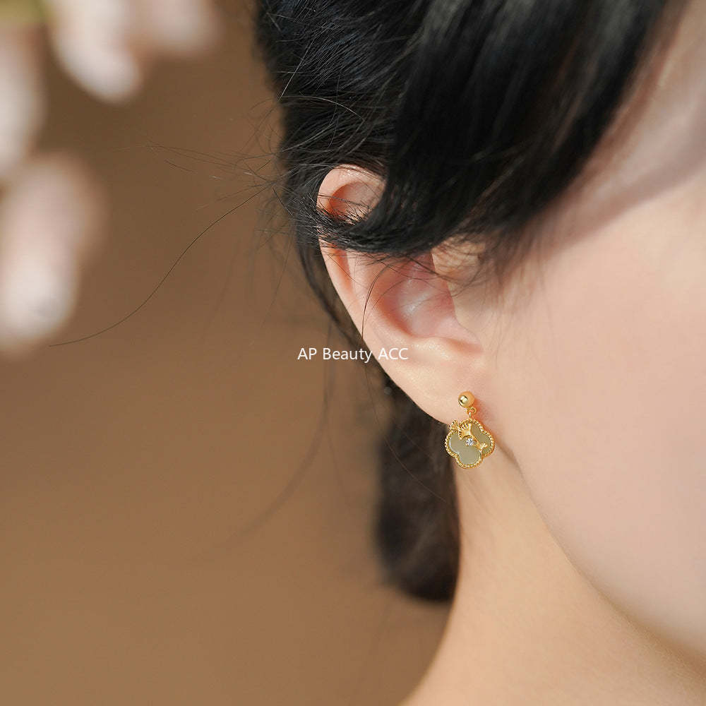 B관 - 925 실버 클로버 은행잎 디자인 목걸이 팔찌 귀걸이 [YC9194E_1 YC4558SL_1 YC2030N_1] 25.12-1